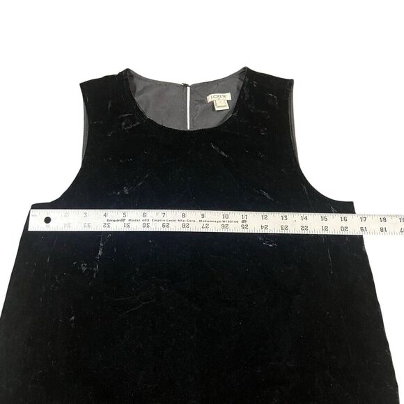 J.Crew Blouse Black Velvet Velour Drapy Peplum Ruffle Sleeveless Top Size 2 - Picture 4 of 7